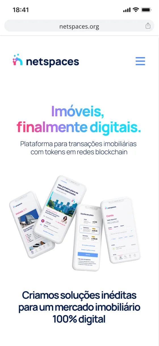 The same Netspaces site on a phone.