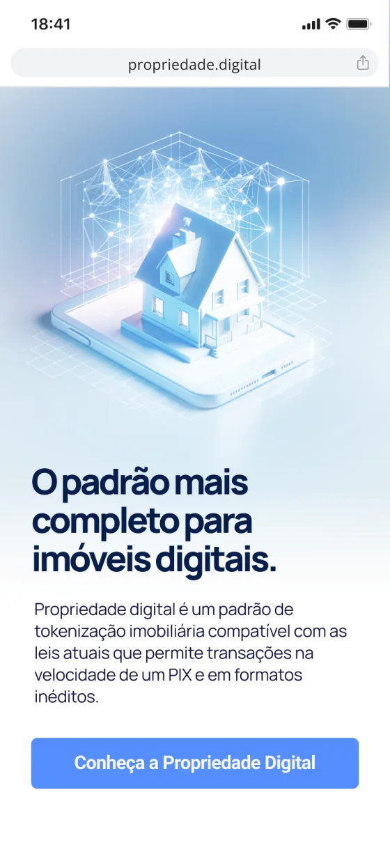 The same Propriedade Digital site on a phone.